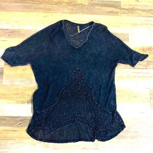 XCVI Bohemian Cotton Mesh Top size L